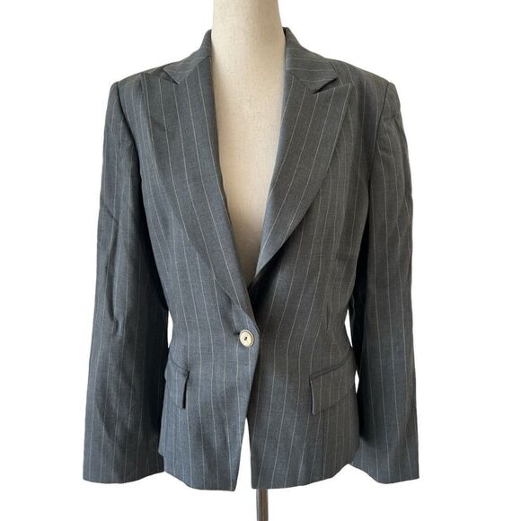 Gianfranco Ferre Italy Grey Pinstripe Blazer Jacket 6 - Picture 1 of 7